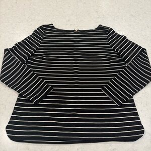 Talbots Striped Long Sleeve Textured Dress Shirt Back Zipper Exposed Detail